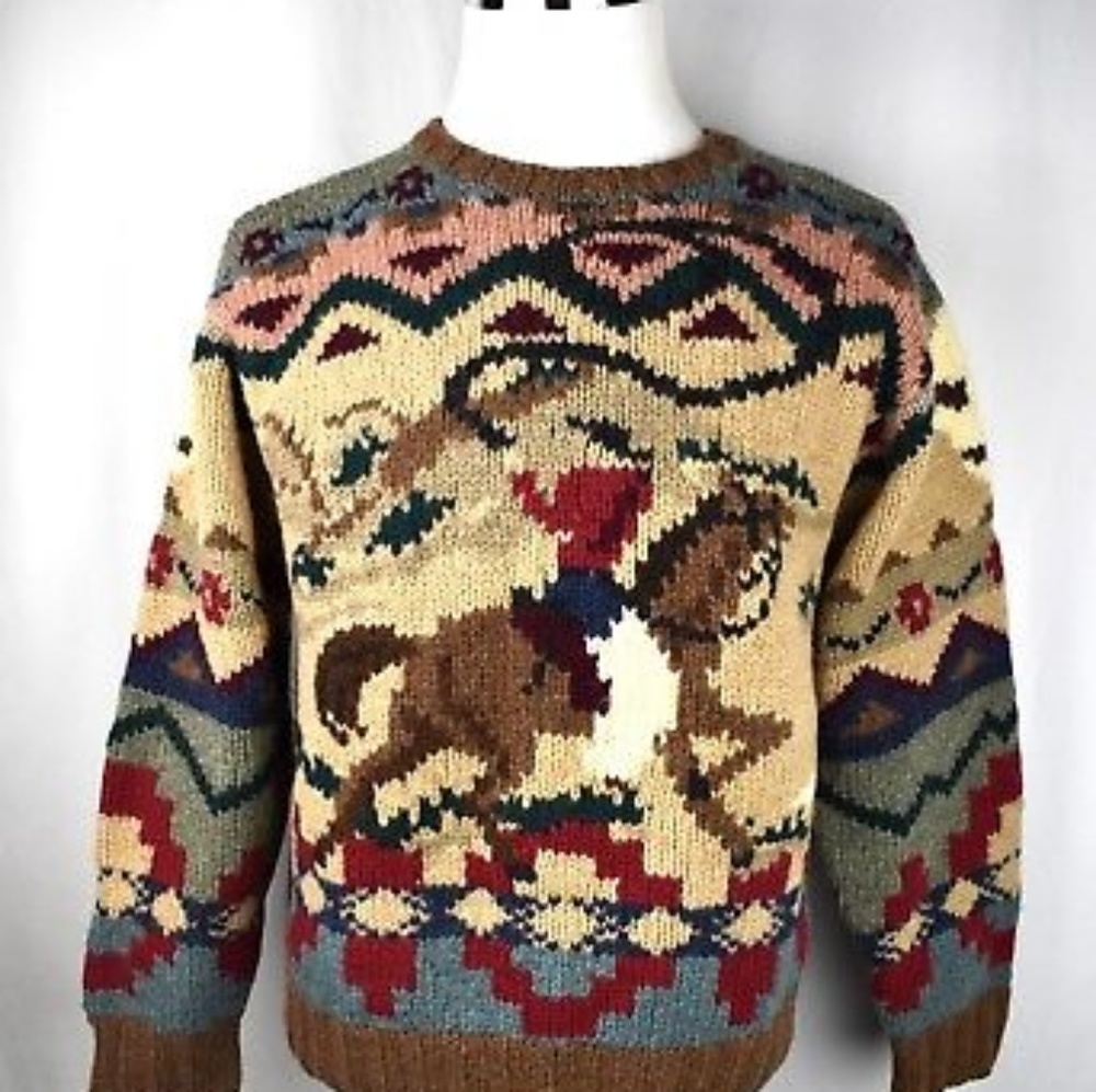 Vintage,Ralph Lauren blue label western sweater - Picture 1 of 4